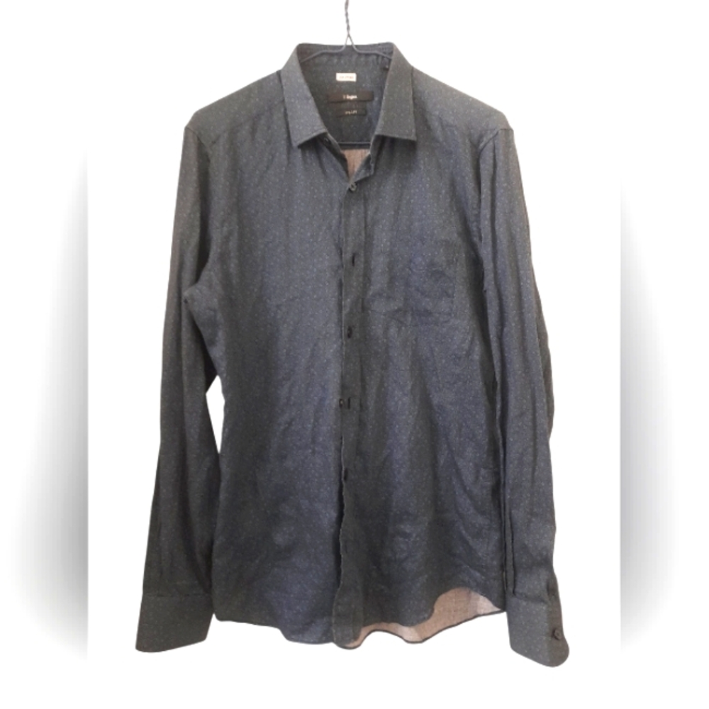 Z Zegna - Mens Floral Casual Button Down Shirt - Blue - 15 3/4